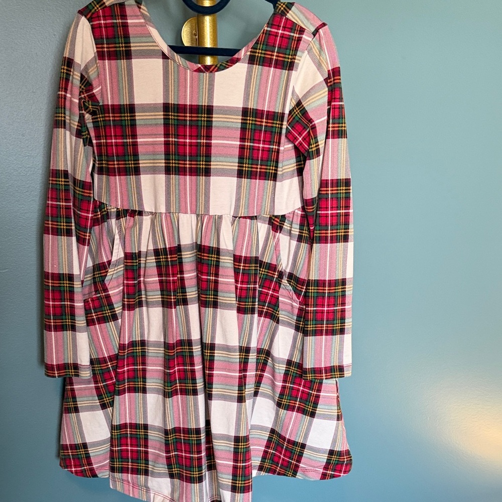 Hanna Andersson Pink, Red and Green Plaid Dress